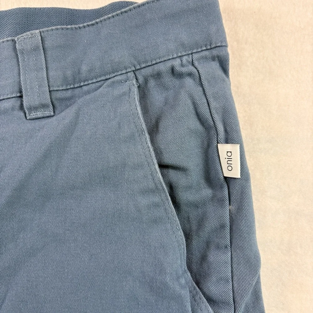 Onia Chino Shorts Mens 34 Blue Flat Front Stretch Elastic Waist Preppy Golf